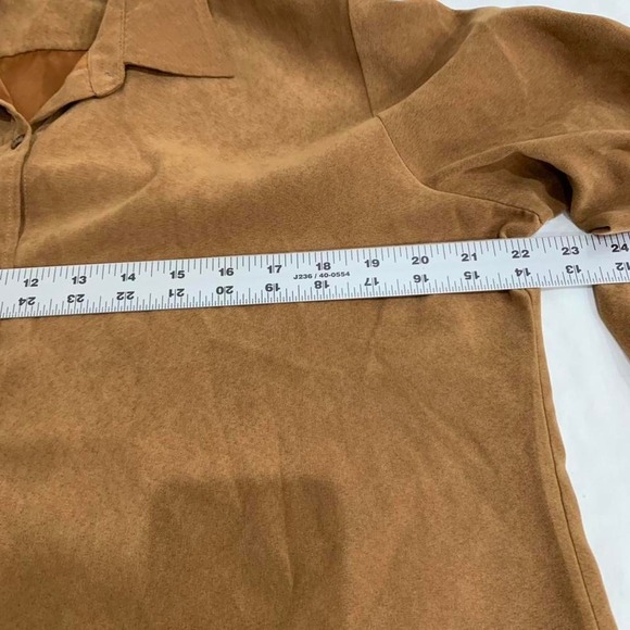 Vintage White Stag "Sweet Tea" Faux Suede Shacket / Button Down L oversized - Picture 3 of 7